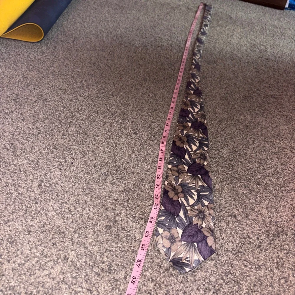 American Traditions Necktie Mens OS Purple Floral Italian Silk Botanical Tie